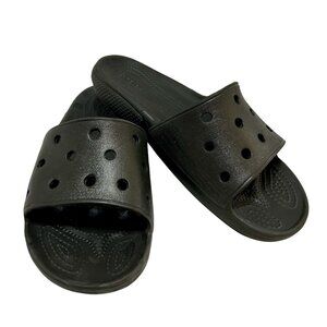 Crocs Classic Slides Black Iconic Comfort Slip-on Sandals Men's 8 Women's 10